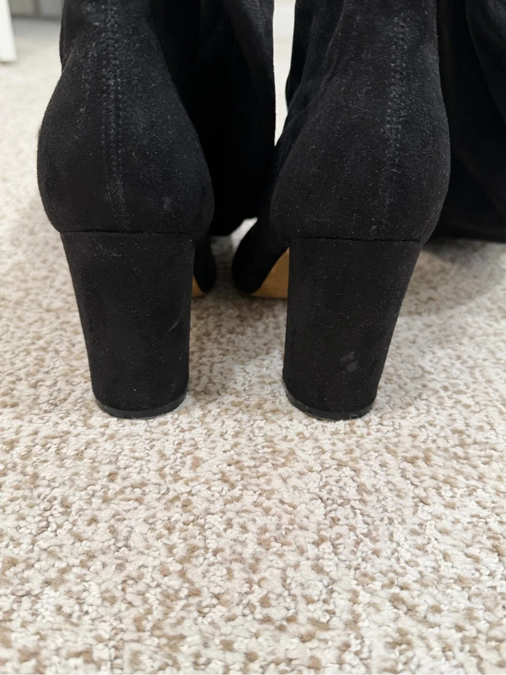 Marc Fisher Black Suede Over-the-Knee Block Heel Boots